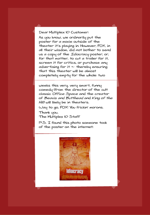 Multiplex #90: Idiocracy Poster